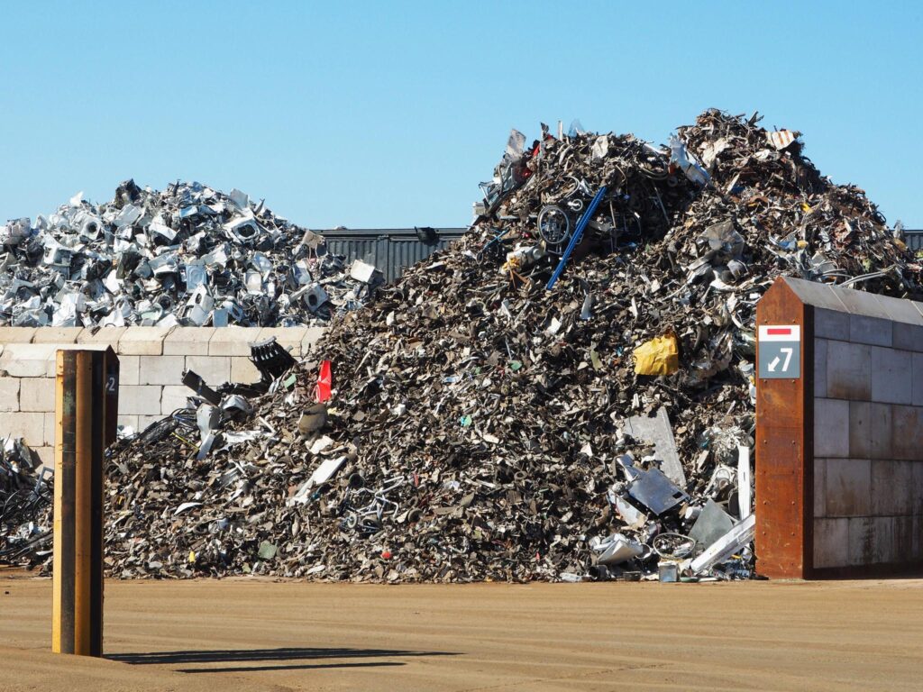 300 pounds of mixed scrap metal including copper aluminum brass and steel at a recycling facility